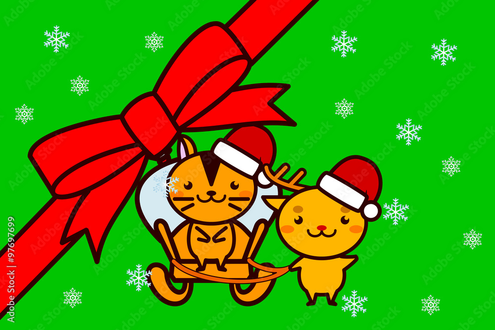 クリスマスフレームの動物シリーズ