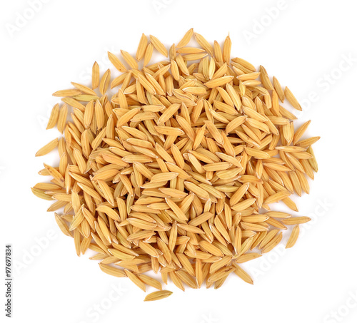 rice seeds on white background