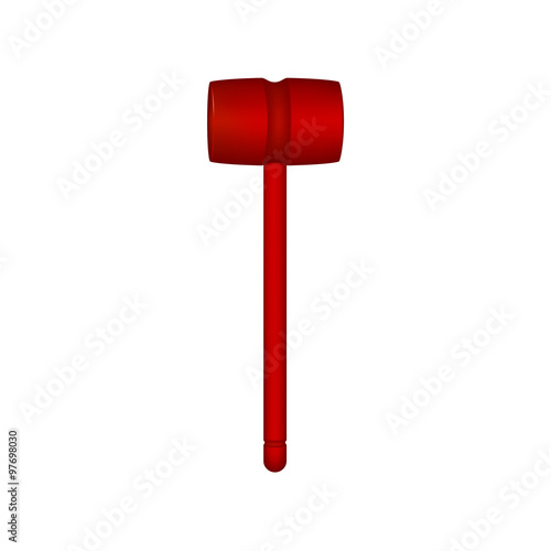 Wooden mallet in red design 