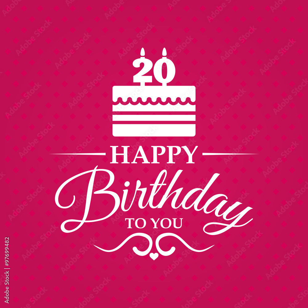 Happy birthday to you. Greeting card with cake and candles for 2 Happy birthday to you. Greeting card with cake and candles for 2