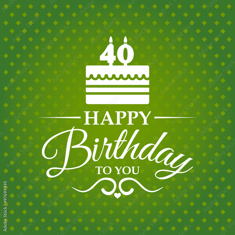 Happy birthday to you. Greeting card with cake and candles for 4 vector