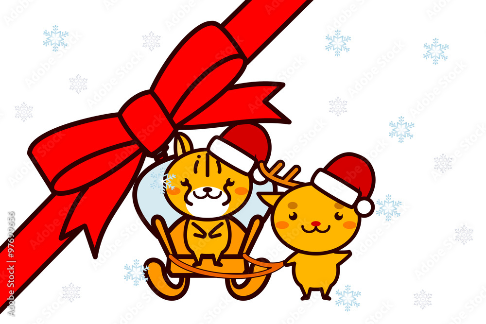クリスマスフレームの動物シリーズ クリスマスフレームの動物シリーズ