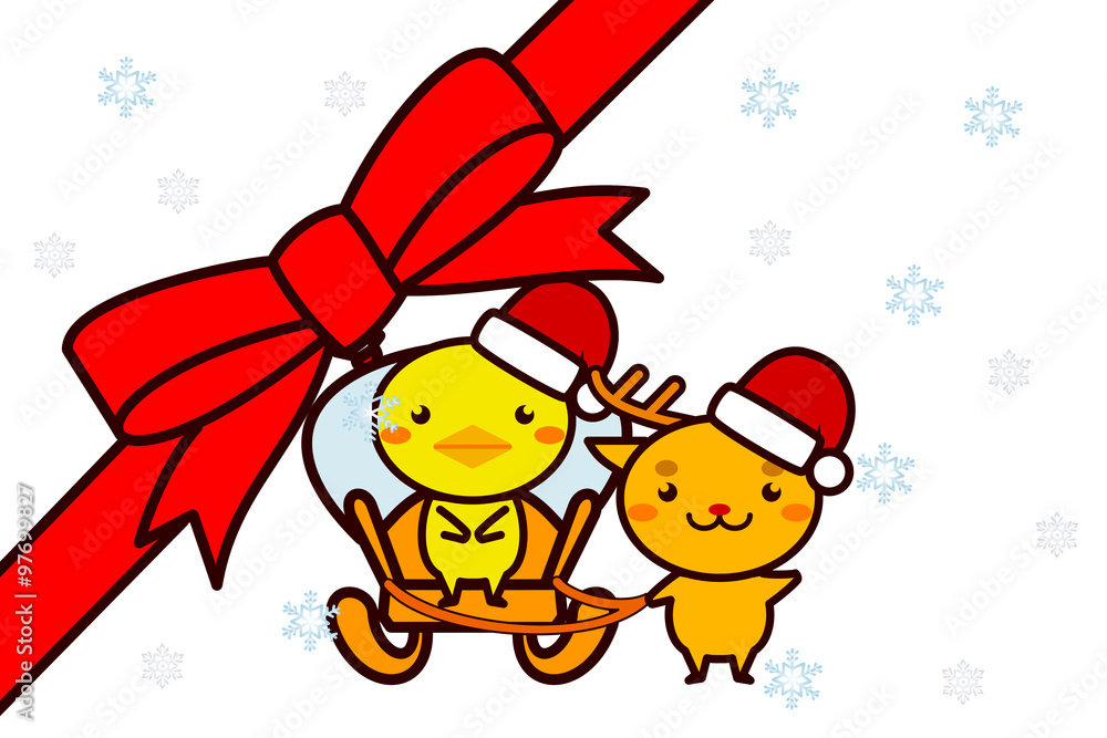 クリスマスフレームの動物シリーズ クリスマスフレームの動物シリーズ