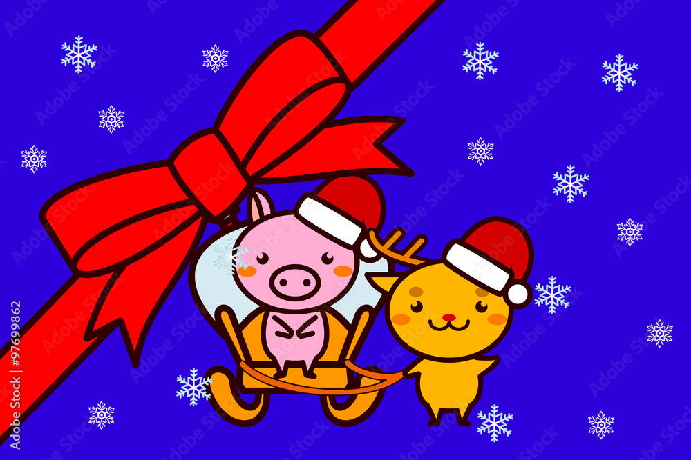 クリスマスフレームの動物シリーズ クリスマスフレームの動物シリーズ