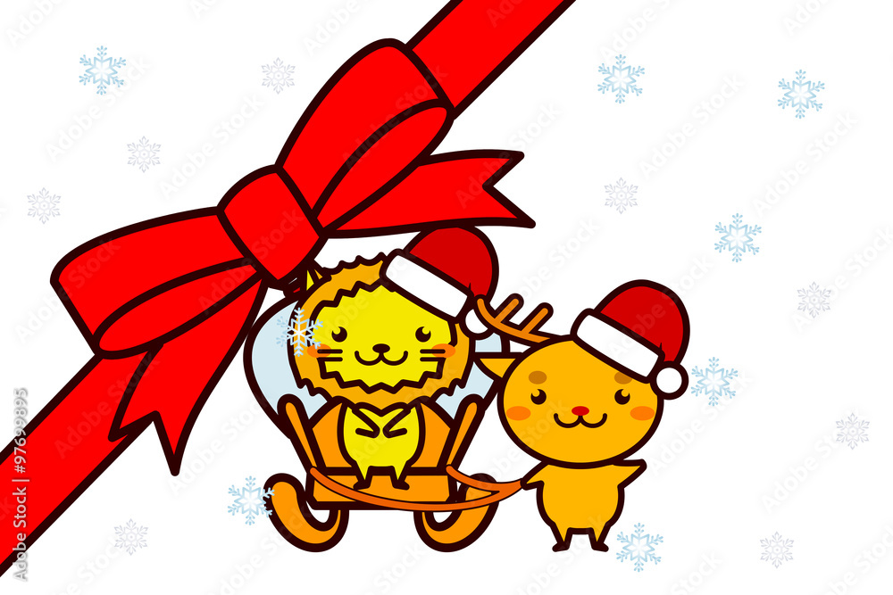 クリスマスフレームの動物シリーズ クリスマスフレームの動物シリーズ