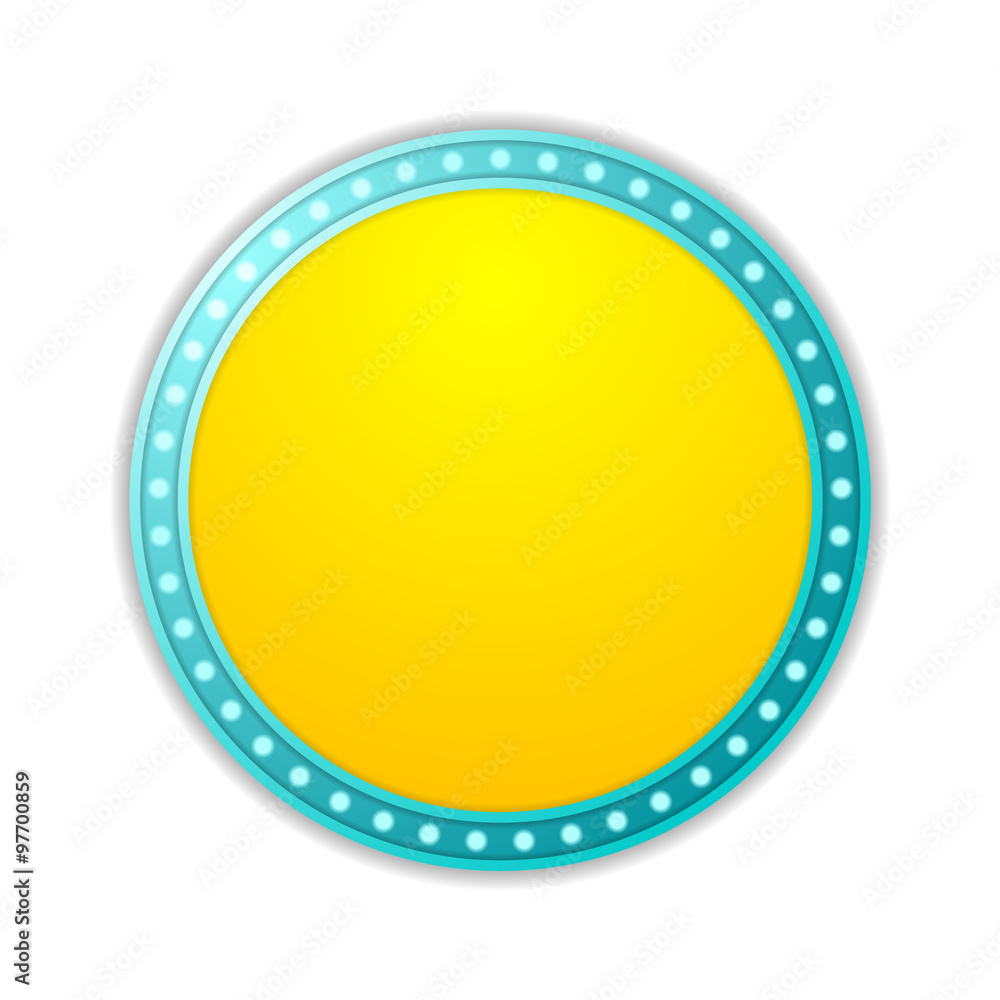Shining yellow circle retro light banner