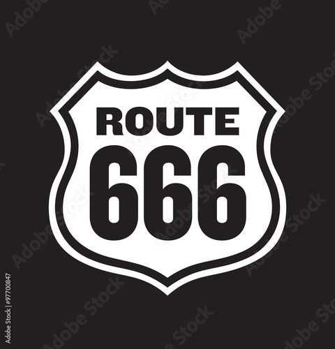 Route 666 Road Sign vector illustration. Easy to edit and fully scalable.