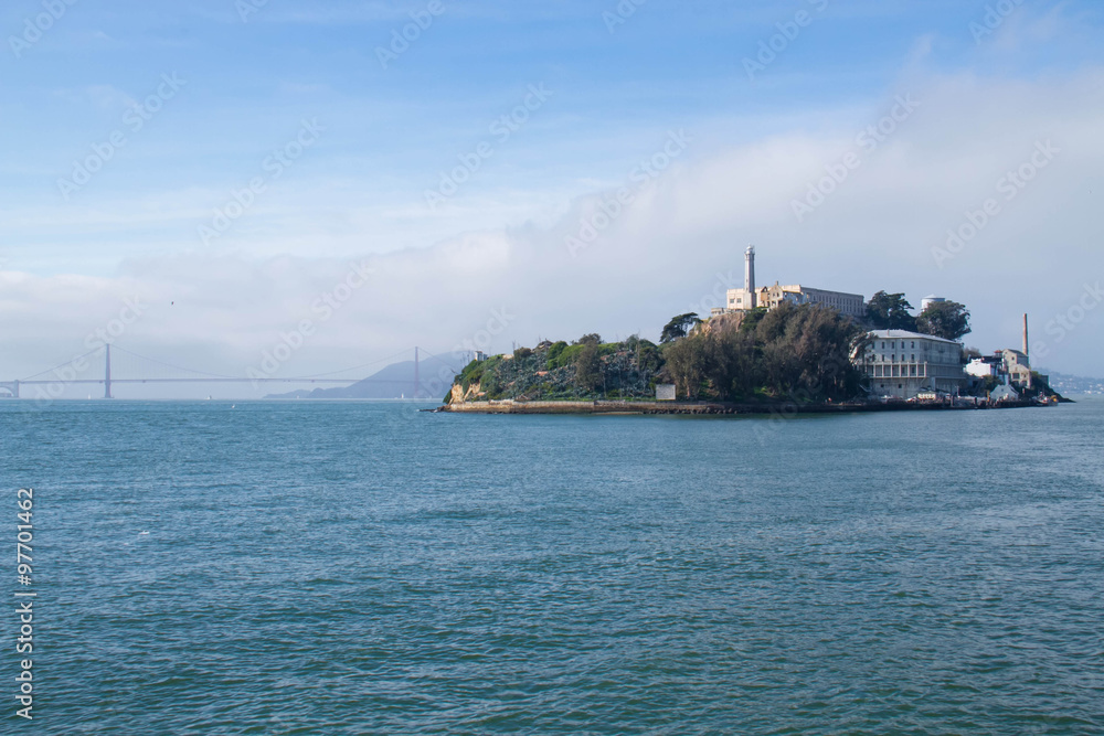 Alcatraz island and the ocean, San Francisco, California