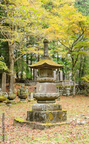 Stone lamp in the shrine