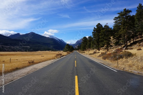 straight road through the mountains