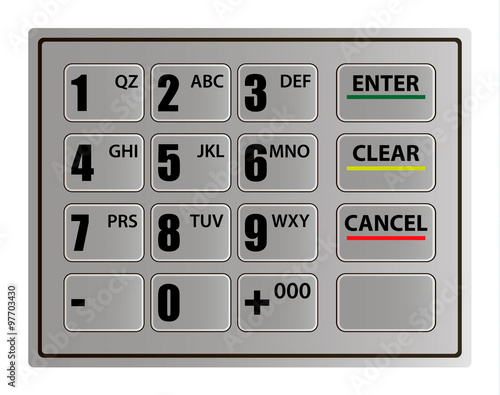 Realistic ATM keypad