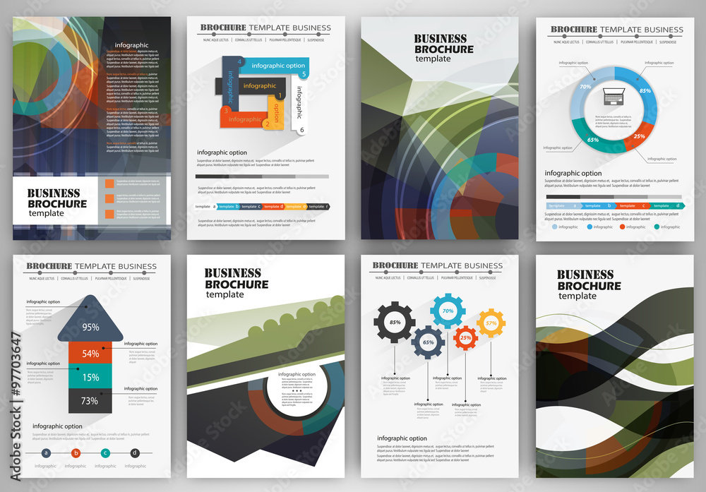 Brochure template with infographics