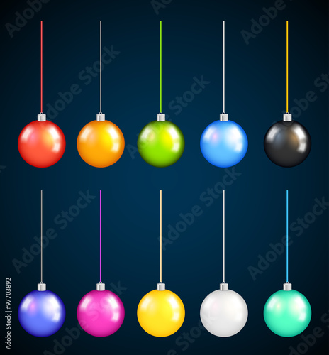 Colorful christmas balls 