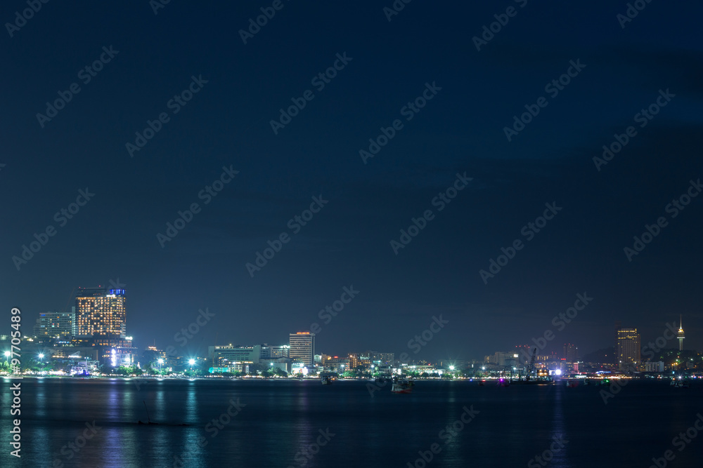 Cityscape of Pattaya beach at night Cityscape of Pattaya beach at night