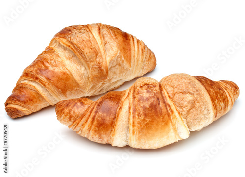 Croissant or crescent roll isolated on white background cutout