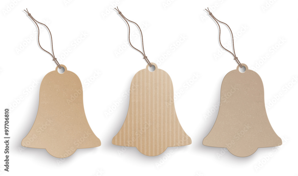 3 Cardboard Bell Price Stickers Set 3 Cardboard Bell Price Stickers Set