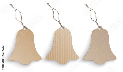 3 Cardboard Bell Price Stickers Set