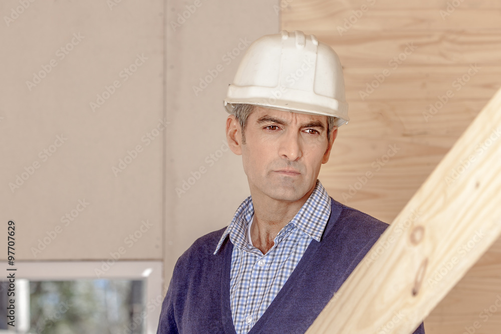 construction Worker with work order construction Worker with work order