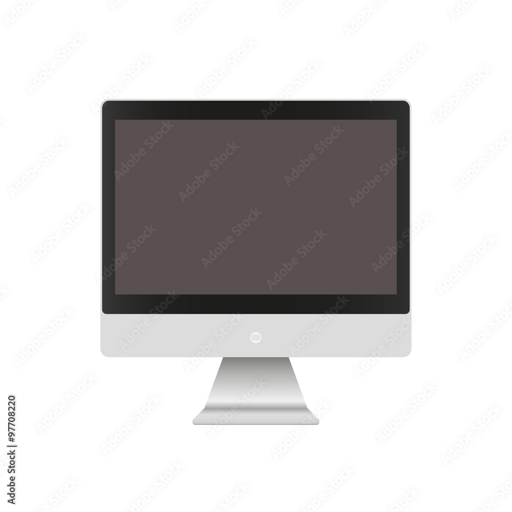 Vector computer display isolated on white Vector computer display isolated on white