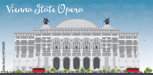 Vienna State Opera. Vector illustration. Some elements have transparency mode different from normal.
