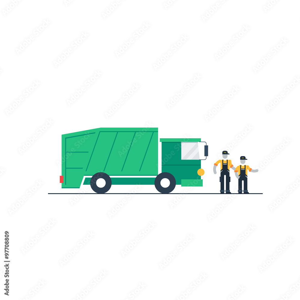 Trash truck drivers and workers Trash truck drivers and workers