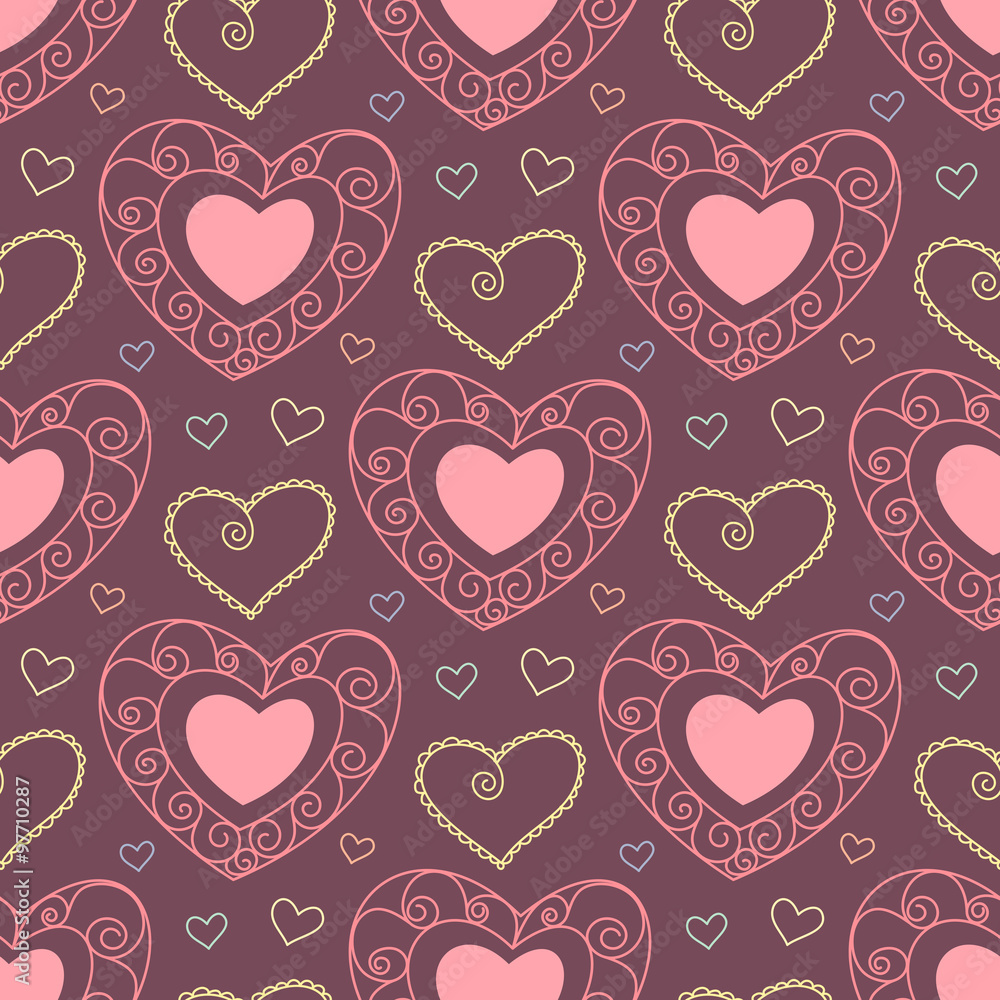 Seamless pattern with hearts Seamless pattern with hearts
