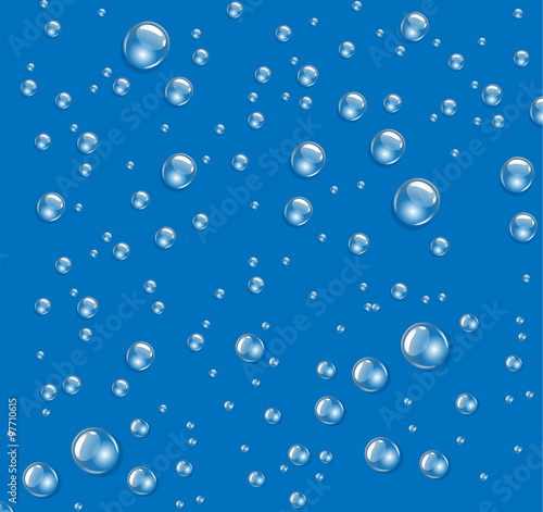 Wallpaper Mural Transparent bubbles on blue background Torontodigital.ca