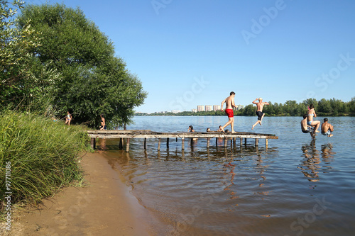 river. children