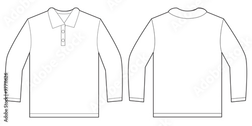 White Long Sleeve Polo Shirt Design Template