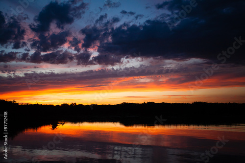 Sunset over water