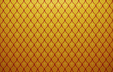 Background of Thai style fabric pattern with golden