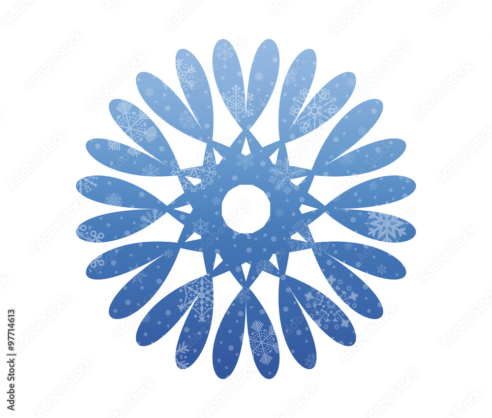 circle hearts christmas icon with snow circle hearts christmas icon with snow
