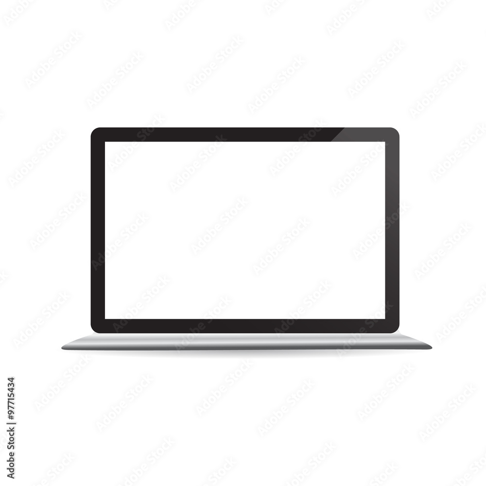 Laptop computer isolated on white . Vector EPS10 Laptop computer isolated on white . Vector EPS10