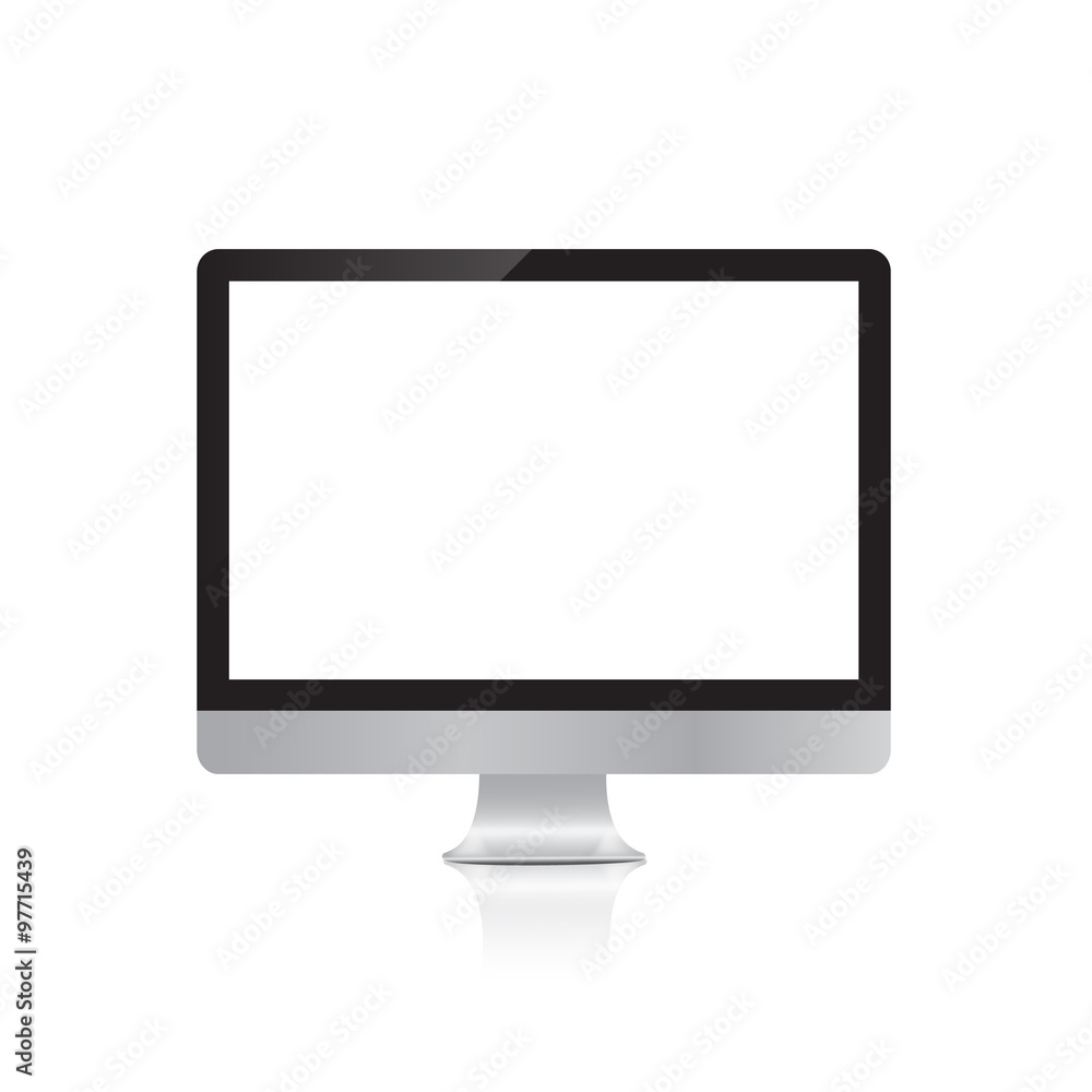 Computer display isolated on white . Vector illustration eps10