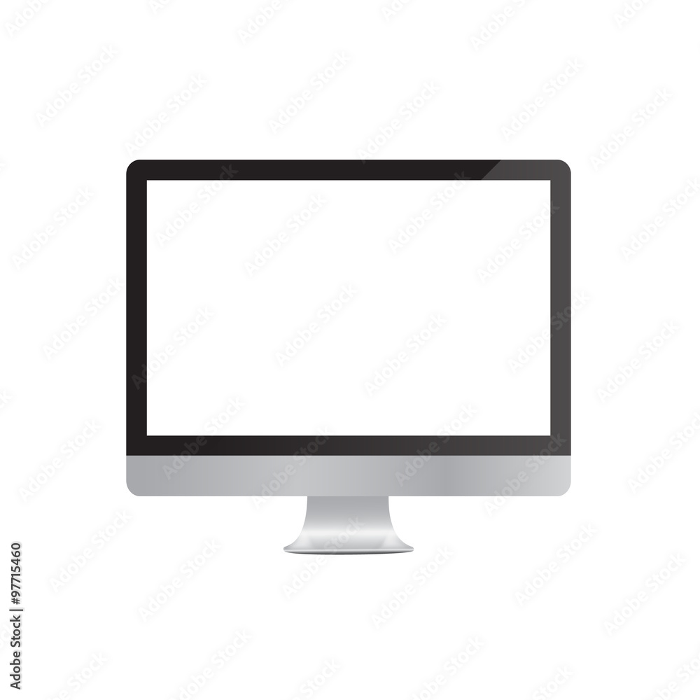 Computer display isolated on white . Vector illustration eps10