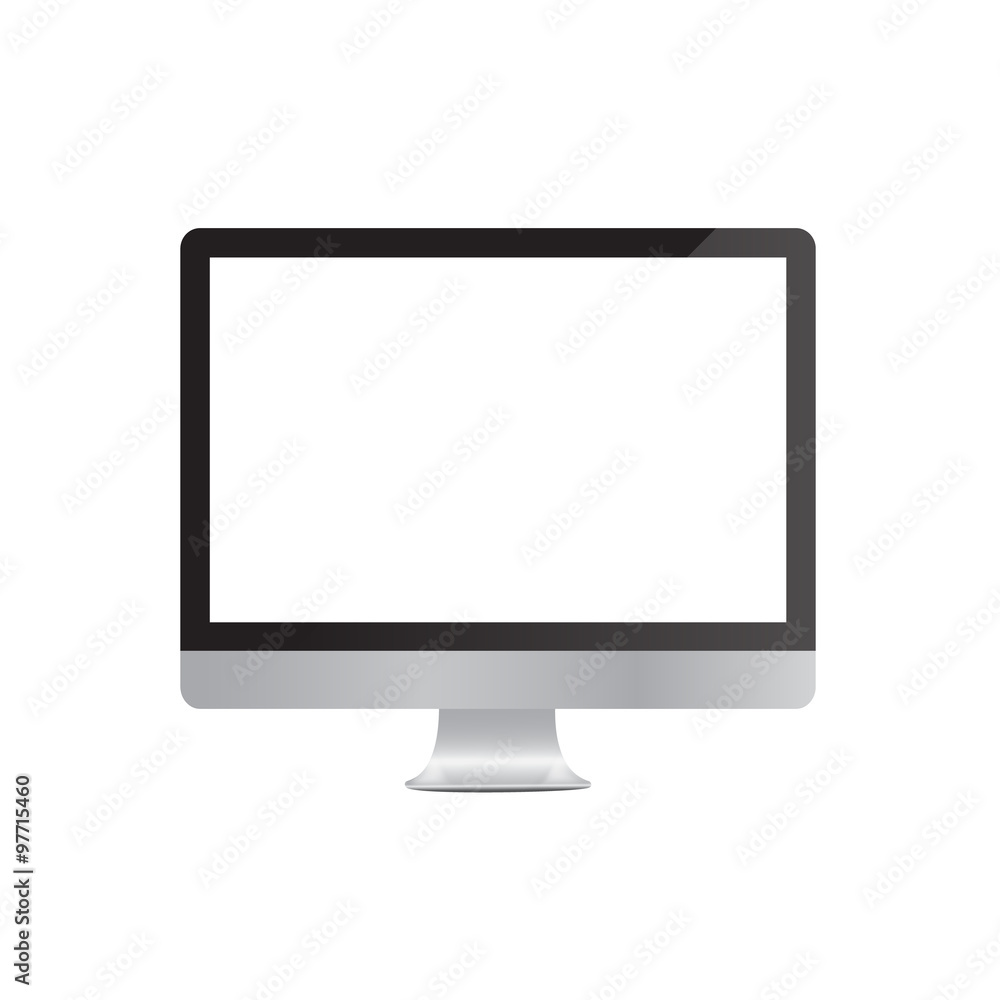 Computer display isolated on white . Vector illustration eps10 Computer display isolated on white . Vector illustration eps10