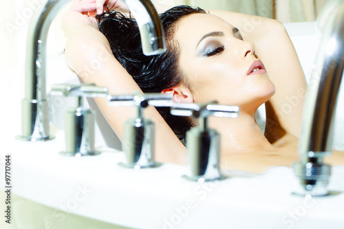 Woman in bath tab