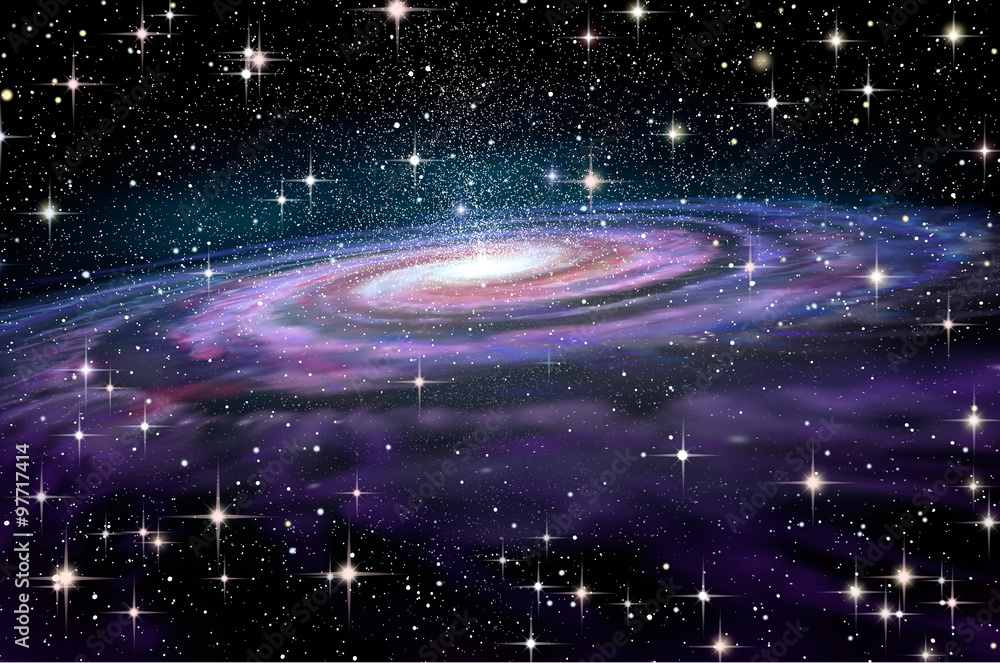 Fototapeta premium Spiral Galaxy in deep spcae, 3D illustration