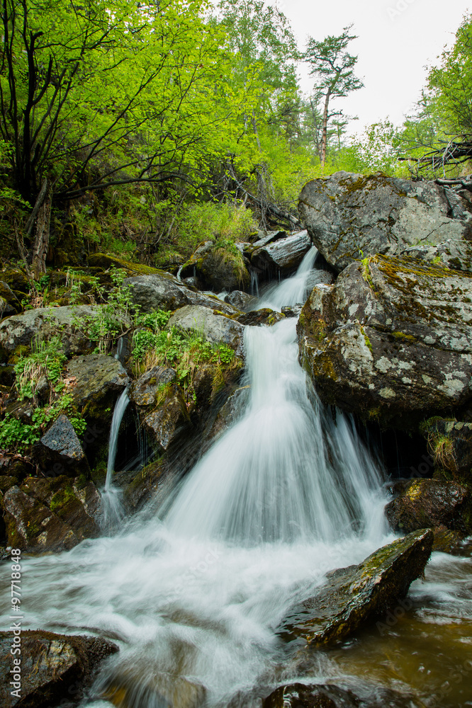 waterfall in the mountains of Lake Baikal waterfall in the mountains of Lake Baikal