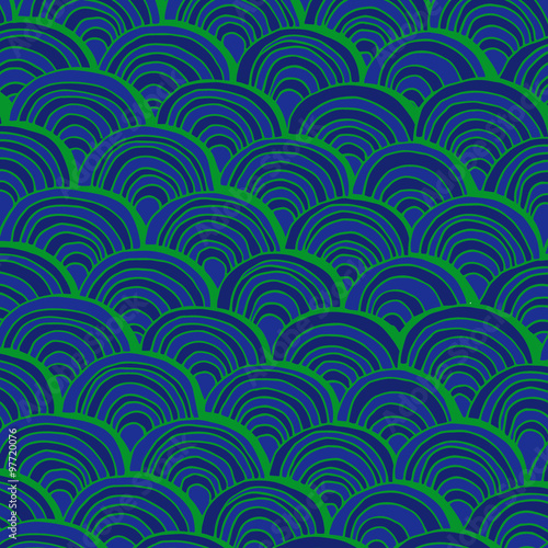 Beautiful blue sea vector pattern.