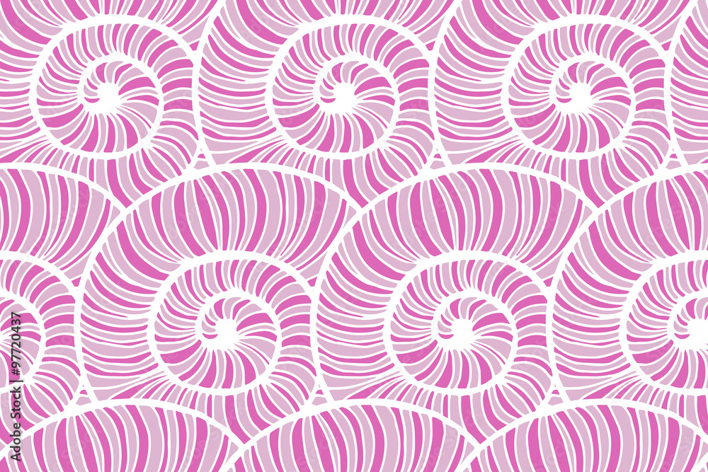 Beautiful sea shell set vector seamless pattern. Beautiful sea shell set vector seamless pattern.