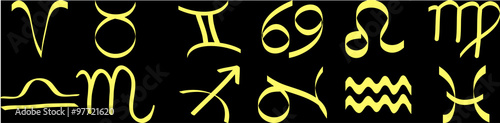 Zodiac symbols set