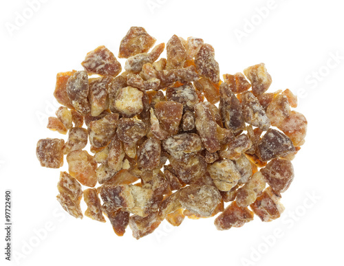 Canvas-taulu Pitted chopped dates on a white background top view