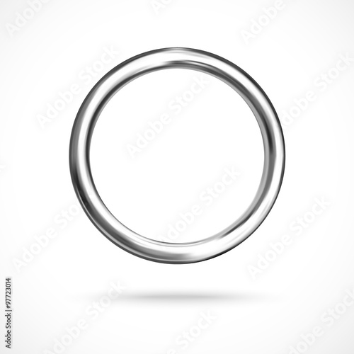 Silver ring copyspace torus round eps10 vector empty frame