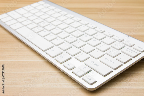 White keyboard on the desk