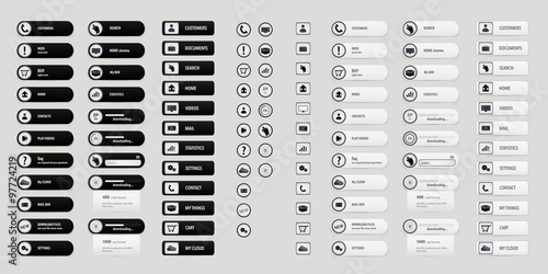 Black set for online business buttons