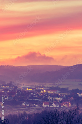 Sonnenuntergang in Heiligenstadt, Oberfranken