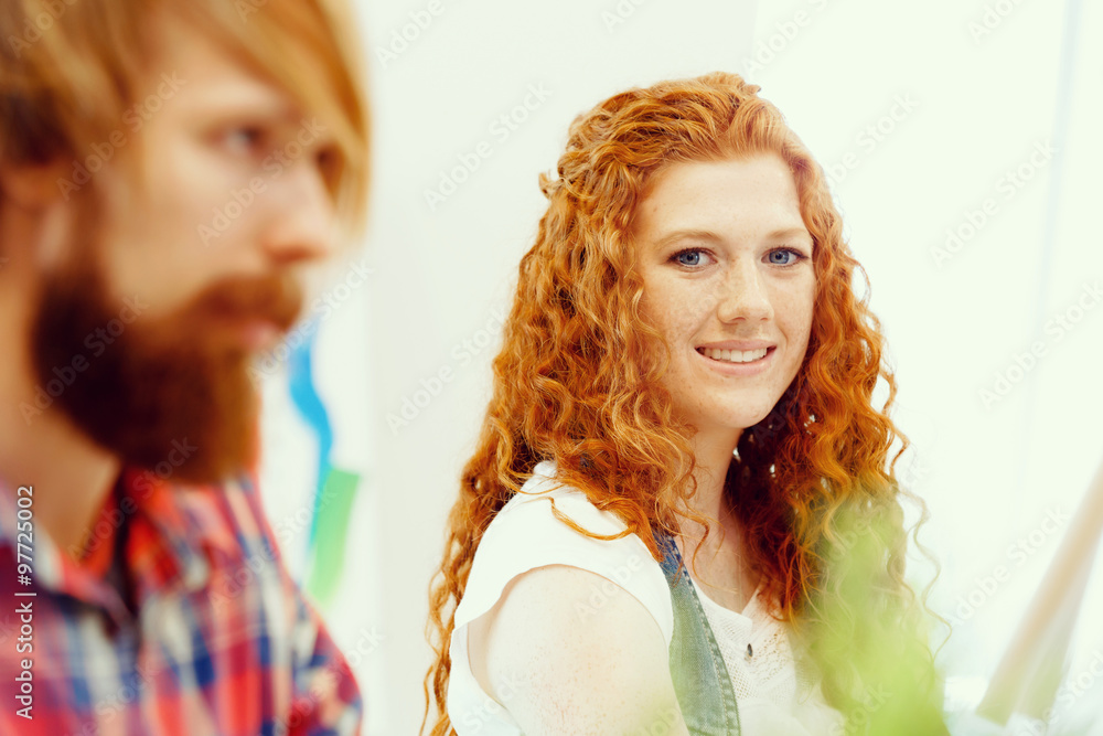 Creative business woman in office Creative business woman in office