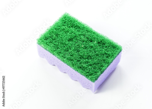 colored sponge, sponge for washing dishes on a white background