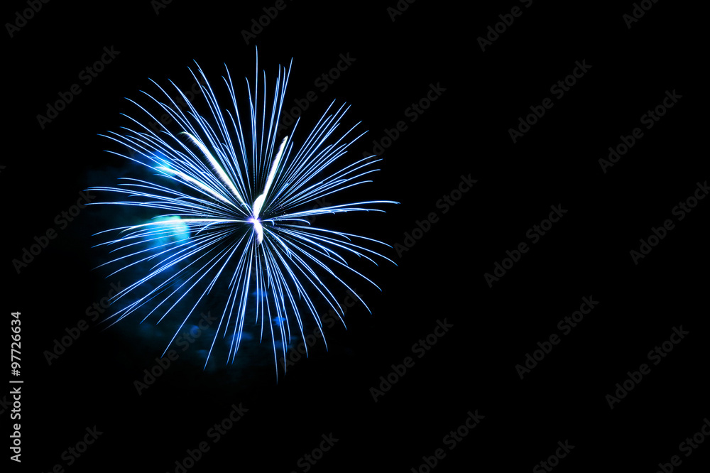 Colorful fireworks light on the sky